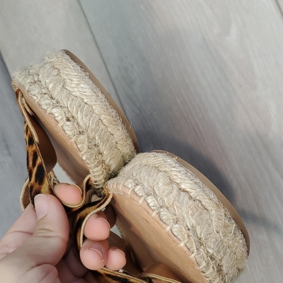 NEW Madewell The Malia Espadrille Leopard Calf Hair Sandals shoes sz 10M - Picture 8 of 16